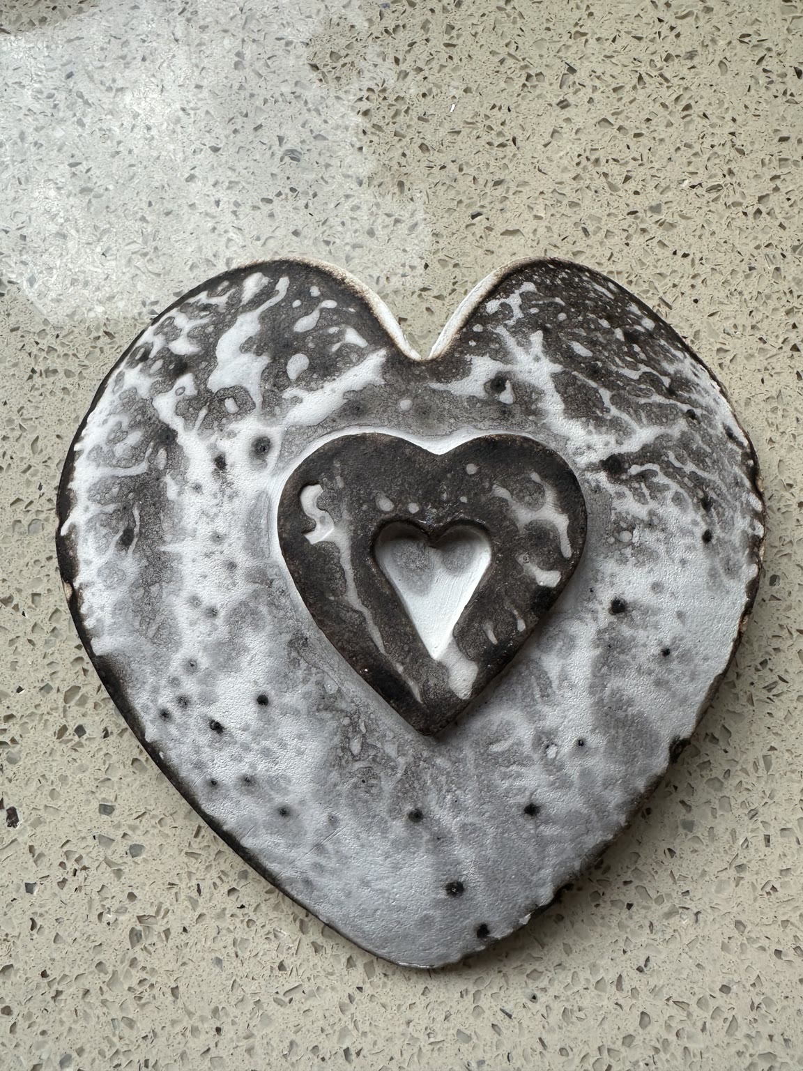 Pale Obvara heart with a raised central heart